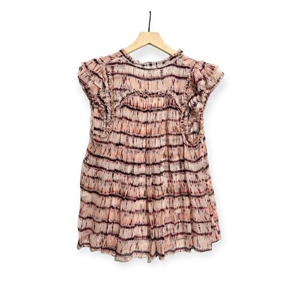 Ulla Johnson Clea Pink Tie Dye Stripe Silk Blouse , Size 2 - Picture 5 of 16